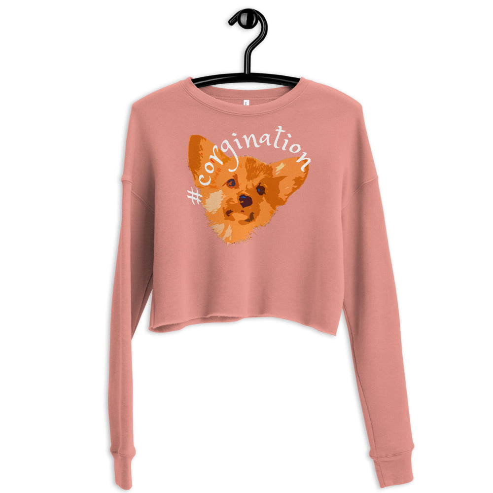 Gift for dog lovers. #corgination cropped sweatshirt for girls. Streetwear for women WickedYo.